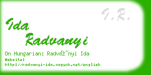 ida radvanyi business card